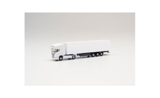 Herpa 013802 Herpa Minikit Scania R TL Koffer-Sattelzug, weiß 1:160