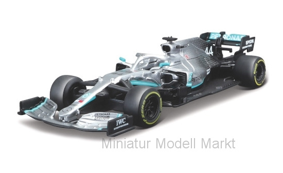 Bburago 18-38036H Mercedes AMG F1 W10 EQ Power+, No.44, Mercedes AMG Petronas F1 Team, Formel 1, L.Hamilton, 2019 1:43