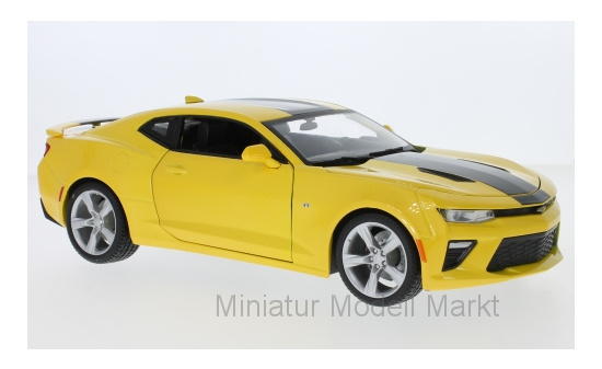 Maisto 31689YELLOW Chevrolet Camaro SS, metallic-gelb/schwarz, 2016 1:18