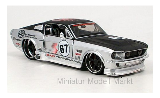 Maisto 31094si Ford Mustang GT, silber/schwarz, ohne Vitrine, 1967 1:24