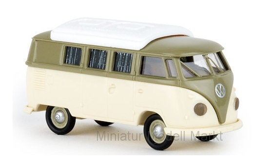 Brekina 31602 VW T1b Camper, grau/beige, mit Dormobildach, 1960 1:87