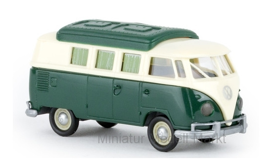 Brekina 31603 VW T1b Camper, hellbeige/dunkelgrün, mit Dormobildach, 1960 1:87