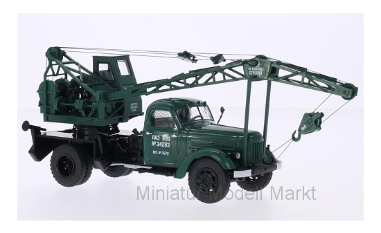 Start Scale Models 11002 ZIL 164 LAZ-690, dunkelgrün, mit Kranaufbau 1:43