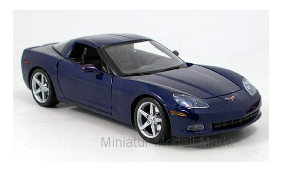 Maisto 31117BLUE Chevrolet Corvette Z06, metallic-dunkelblau, ohne Vitrine 1:18