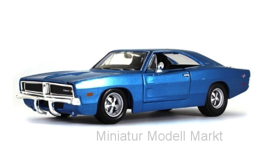 Maisto 31256BLUE Dodge Charger R/T, metallic-blau, Maßstab 1:25, 1969 1:24