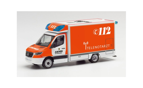 Herpa 095495 Mercedes-Benz Sprinter 18 Fahrtec RTW Telenotarzt Aachen - Vorbestellung 1:87