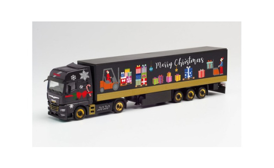 Herpa 312356 MAN TGX GX Gardinenplanen-Sattelzug mit Bordwänden Herpa Weihnachtsmodell 2020 - Vorbestellung 1:87