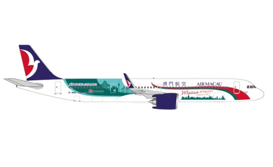 Herpa 534444 Air Macau Airbus A321neo B-MBQ Macao welcomes you - Vorbestellung 1:500
