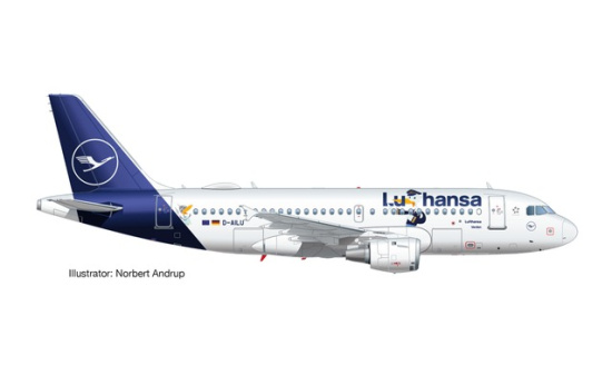 Herpa 534451 Lufthansa Airbus A319 Lu D-AILU Verden - Vorbestellung 1:500