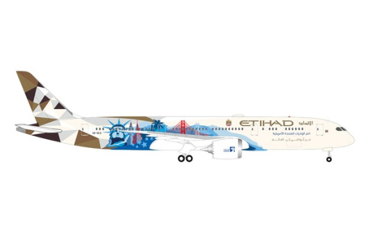 Herpa 534543 Etihad Airways Boeing 787-9 Dreamliner A6-BLE Choose the USA 1:500