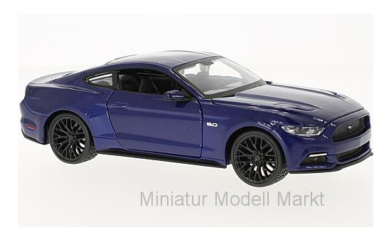 Maisto 31508BLUE Ford Mustang GT, metallic-blau, ohne Vitrine, 2015 1:24