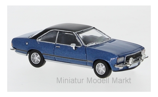 PCX87 PCX870039 Opel Commodore B Coupe, metallic-blau/matt-schwarz, 1972 1:87