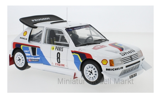 IXO 18RMC049C Peugeot 205 T16 E2, No.8, Peugeot Talbot Sport, Rallye WM, Rallye Monte Carlo, B.Saby/J-F.Fauchille, 1986 1:18