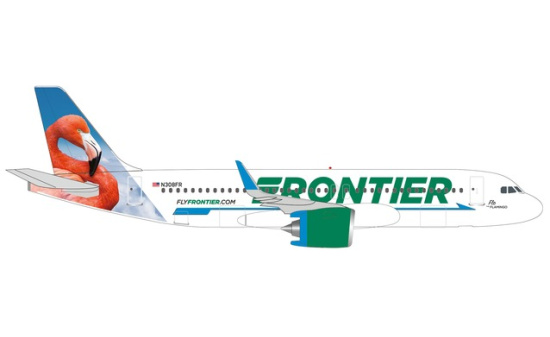 Herpa 534697 Frontier Airlines Airbus A320neo N308FR 