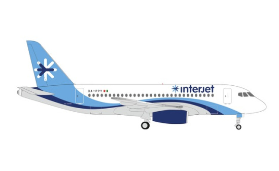 Herpa 534710 Interjet Airlines Sukhoi Superjet 100 XA-PPY 1:500