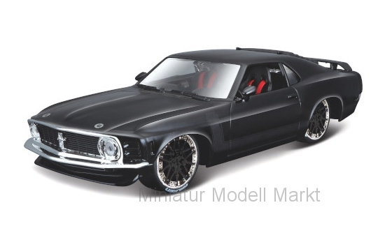 Maisto 32535BLACK Ford Mustang BOSS 302 Tuning, schwarz/matt-schwarz, 1970 1:24