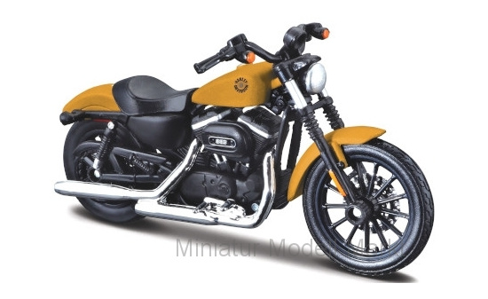 Maisto 20-19137 Harley Davidson Sportster Iron 883 , matt-dunkelgelb/matt-schwarz, 2014 1:18