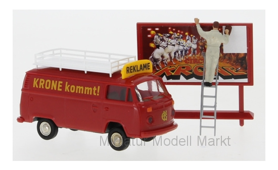 Brekina 33547 VW T2 Kasten, Circus Krone Reklame, mit Figur, 1973 1:87