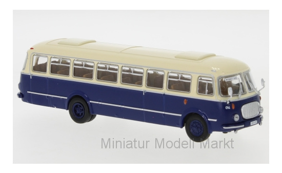 Brekina 58262 JZS Jelcz 043 Bus, hellbeige/dunkelblau, Wismut - XR 01-58, 1960 1:87