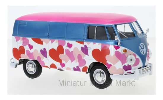 Motormax MOM79581 VW T1 Kasten - blau (Metallic) , Dekor 1:24