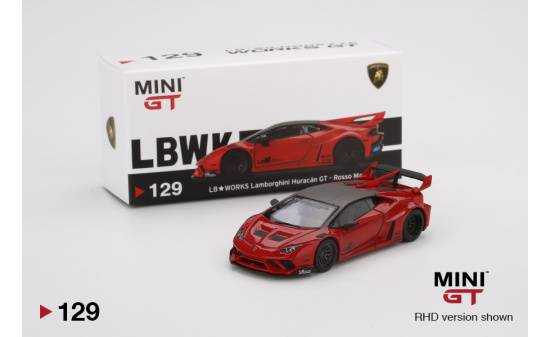 Mini GT 00129-R LB-WORKS Lamborghini Huracan GT Rosso Mars (RHD) 1:64