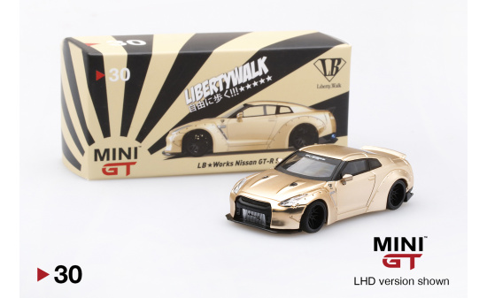 Mini GT MGT00030-MJ LB-WORKS Nissan GT-R (R35) Satin Gold 1:64