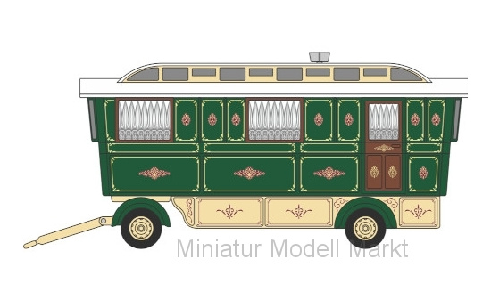 Oxford 76SCV002 Anhänger Showmans Caravan, grün - Vorbestellung 1:76