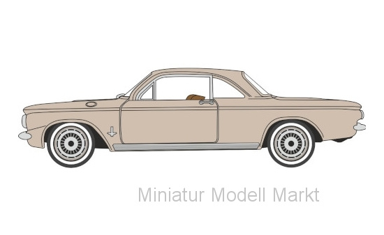 Oxford 87CH63003 Chevrolet Corvair Coupe, metallic-dunkelbeige, 1963 - Vorbestellung 1:87