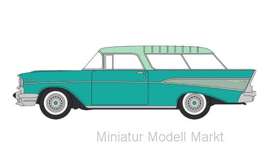 Oxford 87CN57006 Chevrolet Nomad, metallic-dunkelgrün/türkis, 1957 - Vorbestellung 1:87