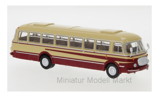 Brekina 58256 JZS Jelcz 043 Bus, dunkelbeige/dunkelrot, 1960 1:87