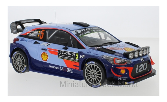 IXO 18RMC030B Hyundai i20 WRC, No.5, Rallye WM, Rallye Monte Carlo, T.Neuville/N.Gilsoul, 2018 1:18