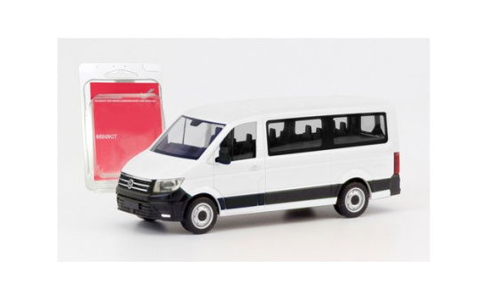 Herpa 013840 Herpa Minikit: VW Crafter Bus Flachdach, weiß 1:87