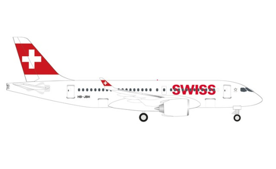 Herpa 530736-001 Swiss International Air Lines Airbus A220-100 - HB-JBH 