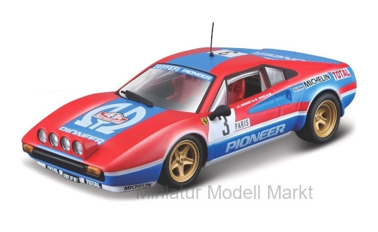 Bburago 18-36304R Ferrari 308 GTB, No.3, Scuderia Ferrari, Pioneer, Rally Monte Carlo , J-C.Andruet/Biche, 1982 1:43