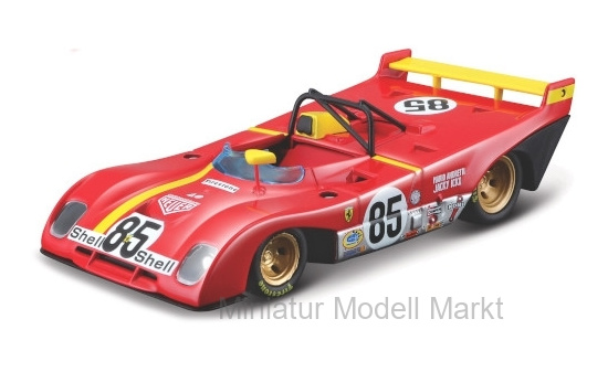 Bburago 18-36302RED Ferrari 312 P, RHD, No.85, Scuderia Ferrari, 6h Watkins Glen, M. Andretti/J.Ickx, 1972 1:43