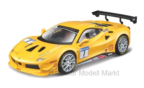 Bburago 18-36306YELLOW Ferrari 488 Challenge, No.1 1:43