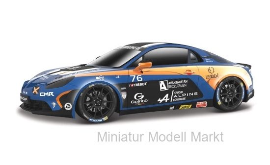 Bburago 18-38037ORANGE Alpine A110 Cup, metallic-blau/orange, No.76, P.Sancinena, 2020 1:43