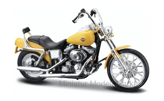 Maisto 20-34360-19139 Harley Davidson FXDWG Dyna Glide Wide, gelb, 2001 1:18