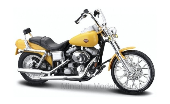 Maisto 20-34360-19139 Harley Davidson FXDWG Dyna Glide Wide, gelb, 2001 1:18
