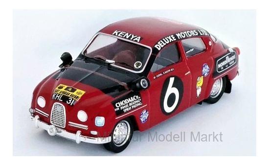 Trofeu RRKE01 Saab 96, RHD, No.6, East African Safari Rally, A.Nazir/M.Bhardwaj, 1963 1:43