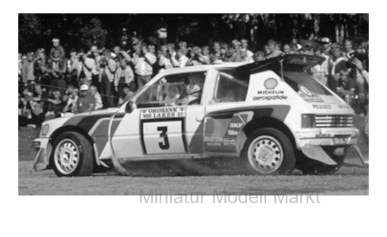 IXO 24RAL005B Peugeot 205 T16 E2, No.3, Rallye WM, 1000 Lakes Rally, J.Kankkunen/J.Piironen, 1986 1:24