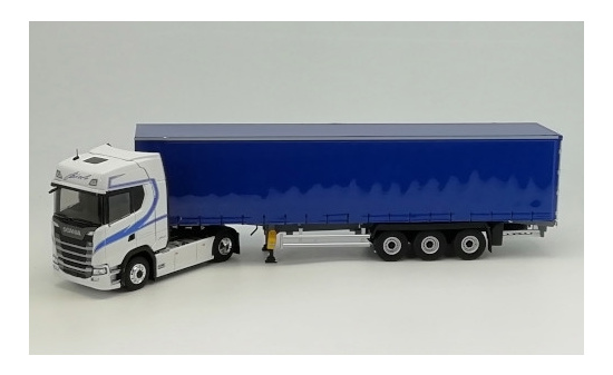 Eligor 116836 Scania S500, Biolo Trasporti, Gardinenplanensattelzug 1:43