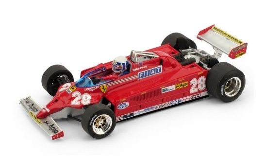 Brumm R368-CH Ferrari 126CK Turbo, No.28, Scuderia Ferrari, Formel 1, GP Monaco, inklusive Fahrerfigur, D.Pironi, 1981 1:43