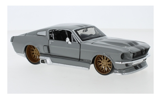 Maisto 31094G_LIGHT-GREYBLACK Ford Mustang GT Tuning, hellgrau/schwarz, 1967 1:24