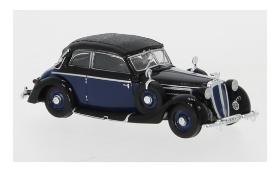 Ricko 38580 Horch 930V Cabriolet, blau/schwarz, Verdeck geschlossen, 1939 1:87