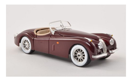 Bburago 18-22018RED Jaguar XK 120 Roadster, dunkelrot, 1948 1:24