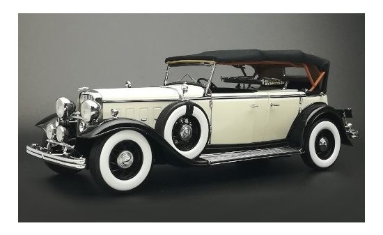 Sun Star 6163 Ford Lincoln KB, weiss/schwarz, Verdeck geschlossen, 1932 1:18