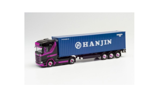 Herpa 313155 Scania CS 20 HD 40 ft. HC Container-Sattelzug Hart/Hanjin (Niederlande/Burgh-Haamstede) - Vorbestellung 1:87