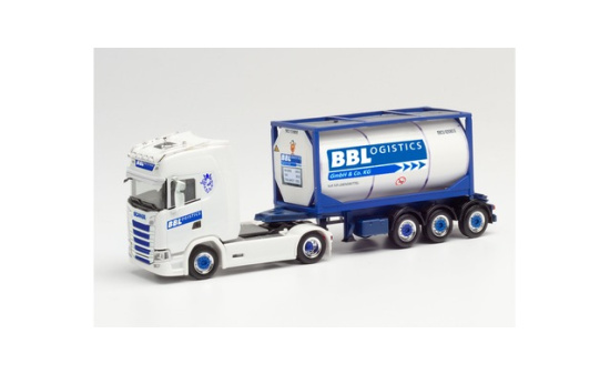 Herpa 313162 Scania CS 20 HD Tankcontainer-Sattelzug BBLogistics
(Nordrhein-Westfalen/Kempen) 1:87
