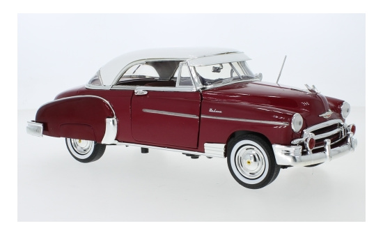 Motormax 73111MET-RED Chevrolet Bel Air, metallic-dunkelrot/weiss, 1950 1:18